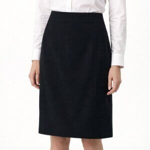 Akris Punto Black Wool Straight Skirt Size 8 | Knee-Length | Lined | NWOT